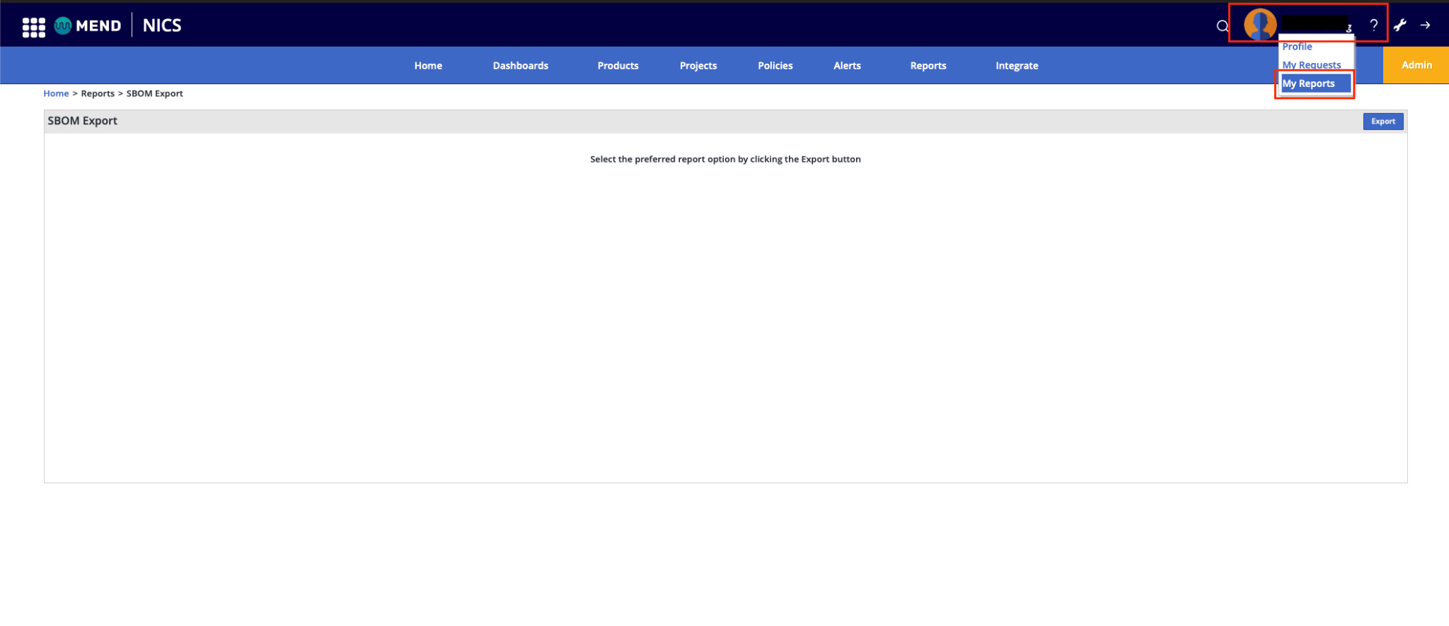 導覽至 Reports 中的 My Reports 頁面